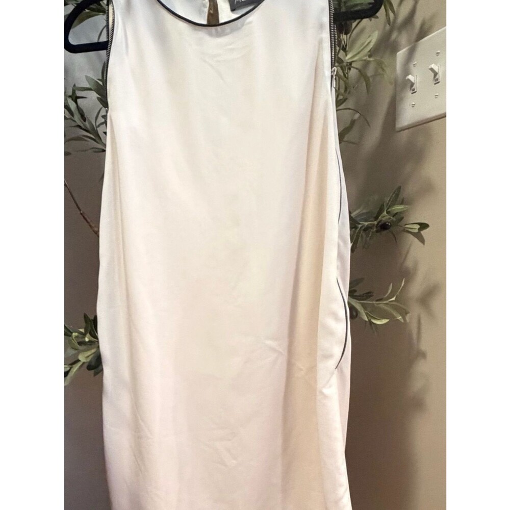 Astr Cream Sleeveless Dress with Black Trim-Med